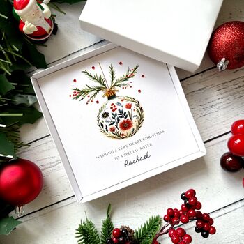 Handmade Scandi Christmas Bauble Card, 4 of 4