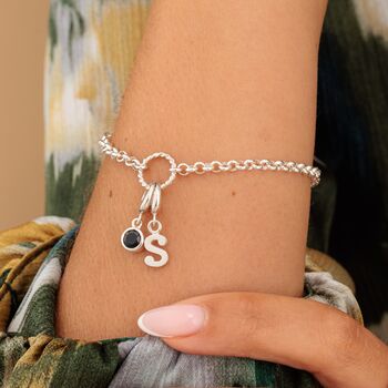 Sterling Silver Eternity Twist Charm Collector Bracelet, 4 of 5