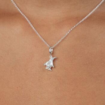 Sterling Silver Penguin Charm Necklace, 5 of 6