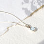 March Birthstone Aquamarine Silver/Gold Charm Necklace, thumbnail 1 of 12