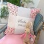 Personalised Sparkly Name And Date Cushion, thumbnail 1 of 11