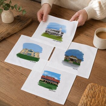 Set Of Four Handkerchiefs With British Golf Courses, 2 of 12