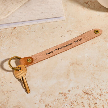 Personalised Secret Message Leather Loop Keyring, 2 of 8