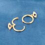 Gold Evil Eye Charm Hoop Earrings, Turkish Evil Eye, thumbnail 4 of 7