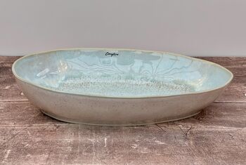 Sea Blue Oval Baking Dish, 36cm, 4 of 4