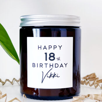 Personalised 18th Birthday Soy Wax Candle Gift Choice Of Fragrance, 3 of 10