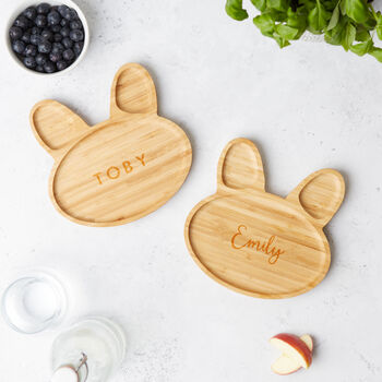 Personalised Kids Snack Plate In 100% Bamboo, 2 of 7