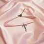 Dulcinea Bow Charm Narrow Silk Choker, thumbnail 5 of 6