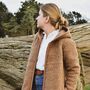 Freya Merino Wool Fleece Jacket In Camel, thumbnail 2 of 8