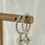 Silver And Freshwater Pearl Beaded Hoop Earrings, thumbnail 5 of 9