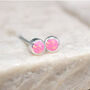 Mini Sterling Silver Light Pink Opal Stud Earrings, thumbnail 6 of 11