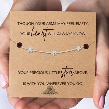 Baby Loss Gift With A Gold Plated Or Silver Plated Star Bracelet And Card, 2 of 4