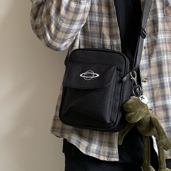 Adjustable Strap Unisex Black Crossbody Bags For Dad, 4 of 8