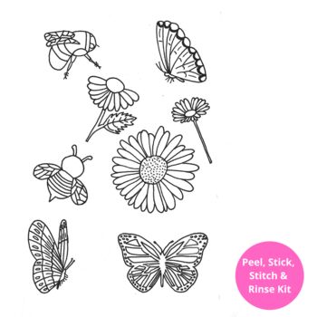 Butterflies And Bees Stick And Sew Embroidery Stickers, 4 of 7