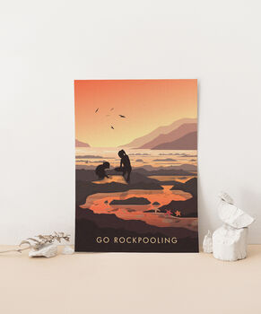 Go Rockpooling Travel Poster Art Print, 3 of 8