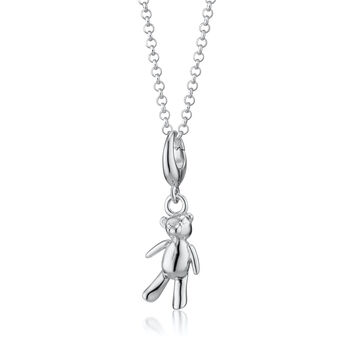 Vintage Teddy Bear Charm Necklace, Sterling Silver Or Gold Plated, 10 of 10