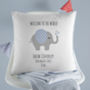 Personalised New Baby Elephant Cushion, thumbnail 1 of 4