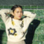 Cream Yellow Cropped Floral Print Jumper, thumbnail 5 of 6