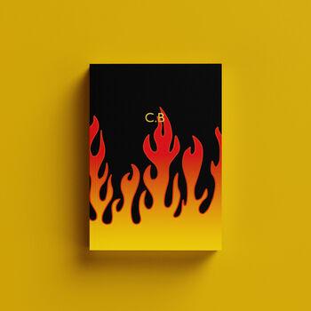 Personalised Custom Name Black Flame A5 Notebook, 2 of 5