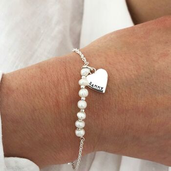 Personalised Freshwater Pearl Silver Plated Bracelet, 5 of 5