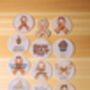Leukemia Awareness Orange Ribbon Edible Cake Toppers 15, thumbnail 2 of 4