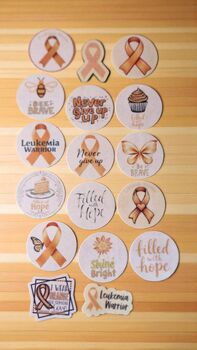 Leukemia Awareness Orange Ribbon Edible Cake Toppers 15, 2 of 4