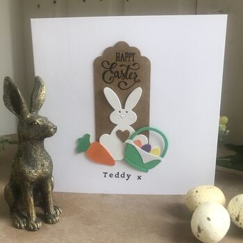 Personalised Bunny With Heart Easter Card, 3 of 7