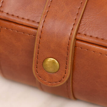 Dad's Personalised Luxury Tan Leather Travel Watch Box, 4 of 8