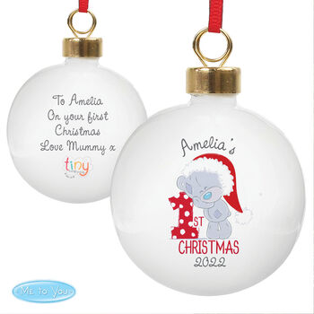 Personalised Tiny Tatty Teddy 'My 1st Christmas' Bauble, 3 of 3