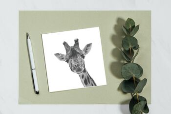 Maya The Giraffe Luxury Blank Greeting Card, 4 of 7