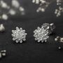 Sterling Silver November Birth Flower Chrysanthemum Stud Earrings, thumbnail 4 of 7
