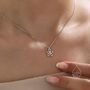 Tiny Forget Me Not Flower Blossom Pendant Necklace, thumbnail 5 of 12
