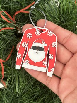 Christmas Jumper Tree Decoration Santa, 4 of 4