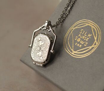 Victorian Sterling Silver Personalised Engraved Locket, 10 of 10