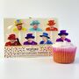 Set Of Six Jubilee Cupcake Toppers Featuring The Queen, thumbnail 2 of 5