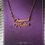 Dungeon Master Name Necklace Gold And Silver, thumbnail 1 of 4