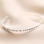 A New Chapter Meaningful Word Bangle In Silver, thumbnail 1 of 3