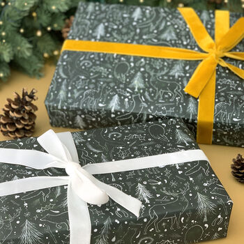 Woodland Green Christmas Wrapping Paper, 8 of 11