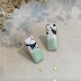 Mint Green Ceramic Bar Stud Earrings Abstract Splatter Minimalist Studs, thumbnail 6 of 8