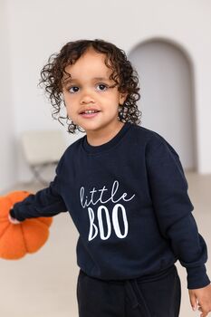 Little Boo Halloween Embroidered Jumper Sweatshirt, 4 of 5