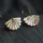 Mother Of Pearl Bridal Art Deco Scallop Earrings, thumbnail 4 of 11