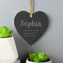 Personalised Message Slate Heart Hanging Decoration, thumbnail 1 of 4