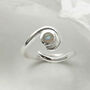 Sterling Silver Gemstone Spiral Adjustable Rings, thumbnail 7 of 8
