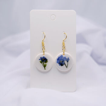 Forget Me Not Porcelain Style Polymer Clay Earrings, 9 of 11