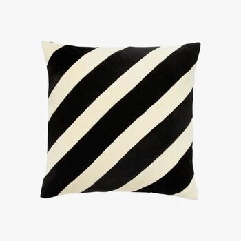 Theta Humbug Stripe Velvet Cushion, 4 of 5