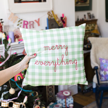 Cushion Embroidery Kit Christmas Merry Everything, 6 of 7
