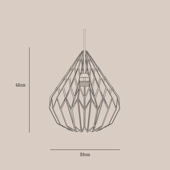 Black White Pinstripe Pattern Origami Lampshade, 5 of 5