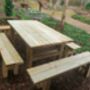 Farmhouse Garden And Patio Table And Bench Set, thumbnail 1 of 3