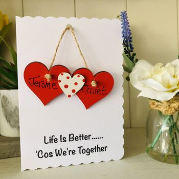 Personalised Valentines Card Double Heart Initials, 8 of 9