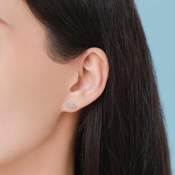 Sterling Silver Little Cloud Stud Earrings, 6 of 12